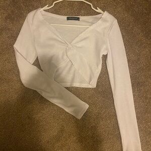 White ribbed crop top